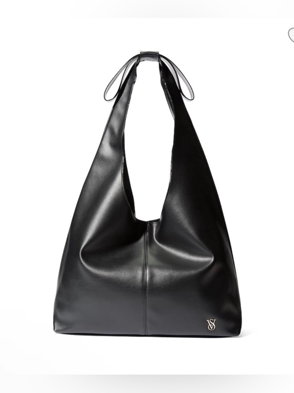 Victoria Secret NWT Bow Shoulder Strap Hobo bag, Tote bag, Black faux leather